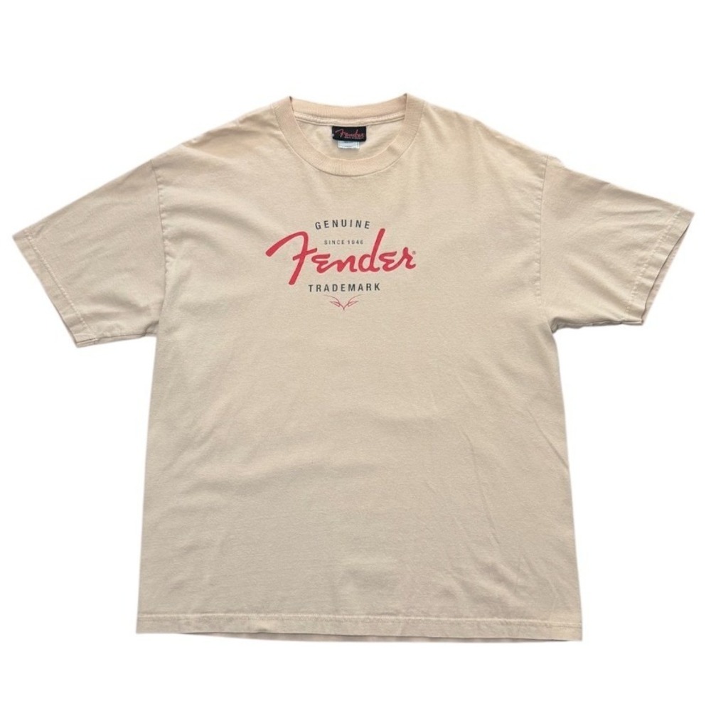 Vintage 90s Y2K Fender Genuine Trademark Guitars Musician Graphic Logo T-shirt